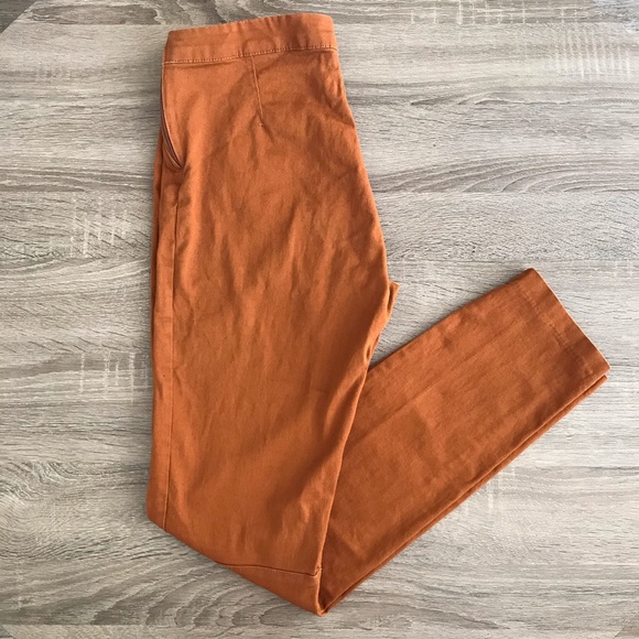 H&M Rust Coloured Skinny Pants w/ Zipper - Picture 1 of 6